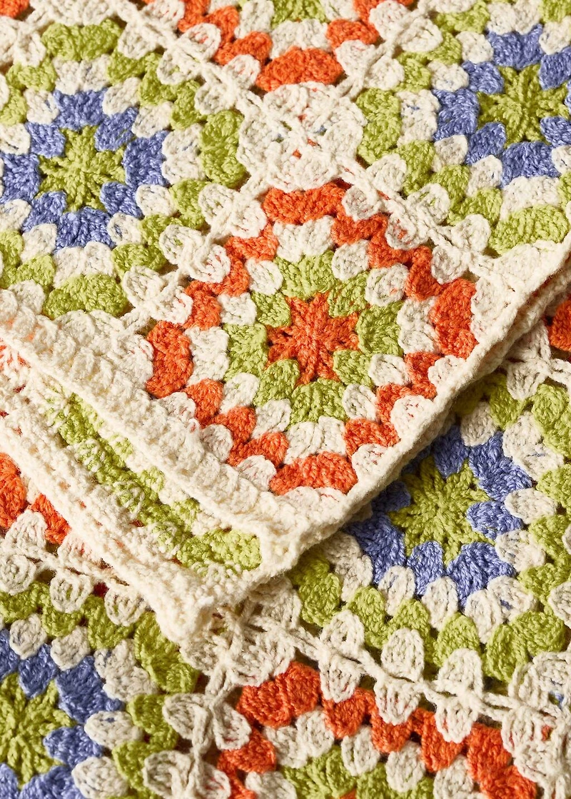 Children's multi-colored crochet blanket