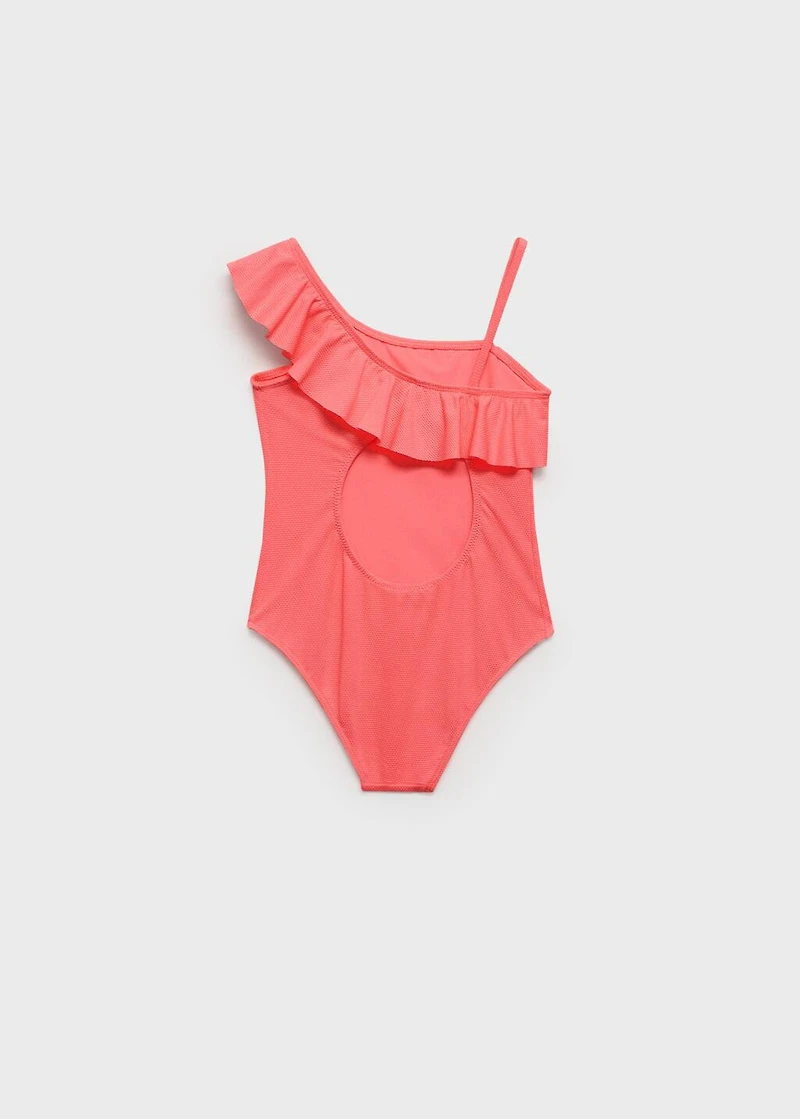 Asymmetric ruffle swimsuit