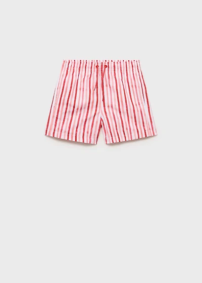 Striped drawstring swimsuit