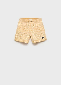 Printed swimsuit with drawstring