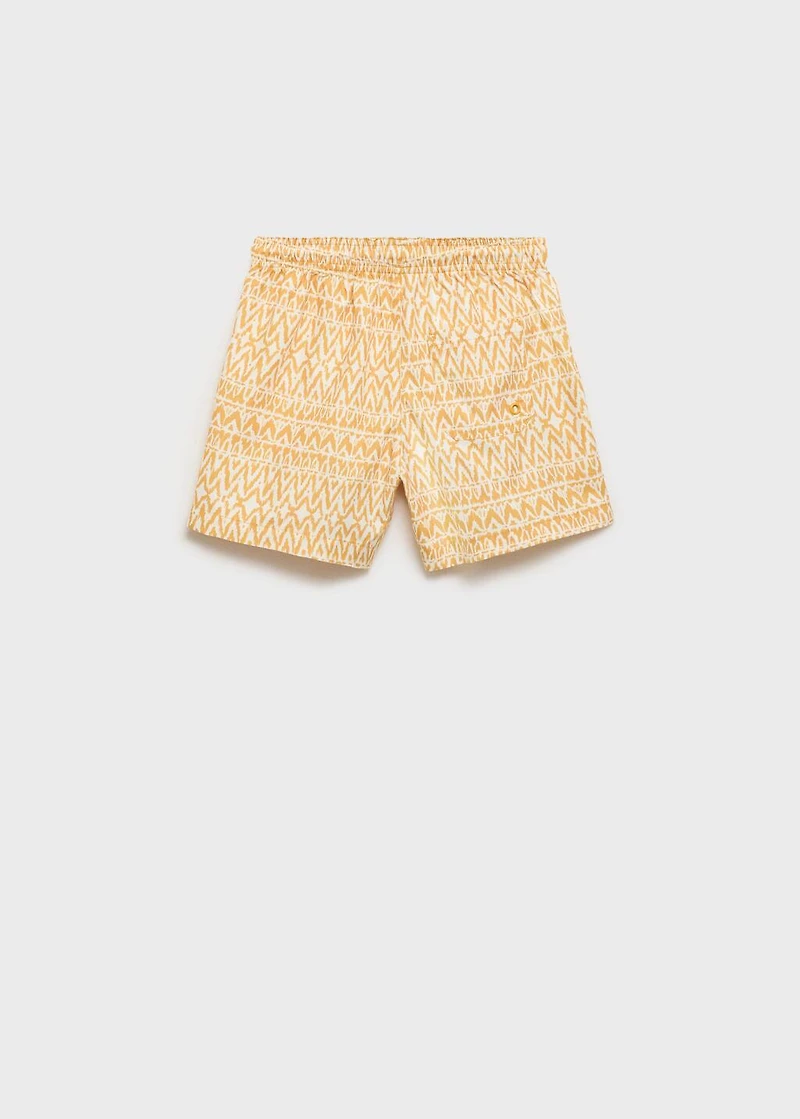 Printed swimsuit with drawstring
