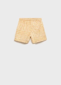 Printed swimsuit with drawstring