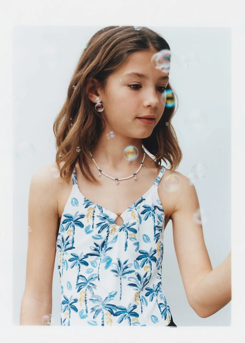 Tropical print swimsuit