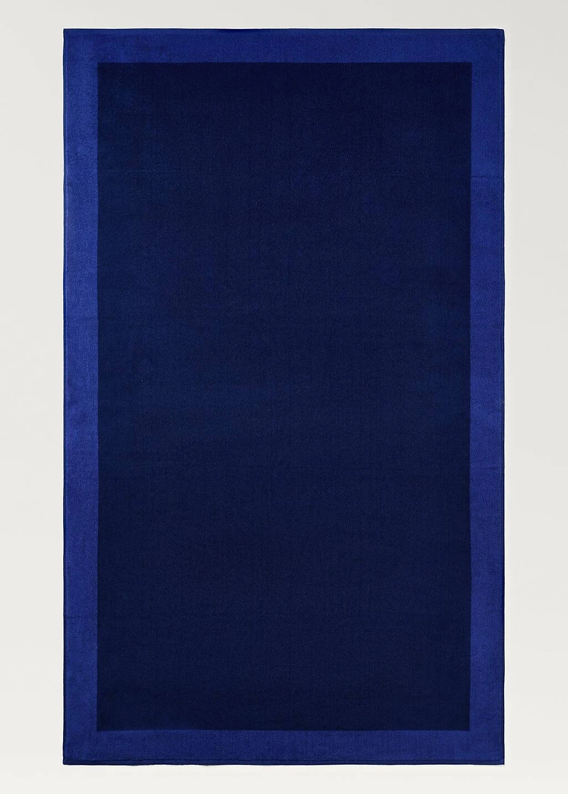 Cotton beach towel with frame design
