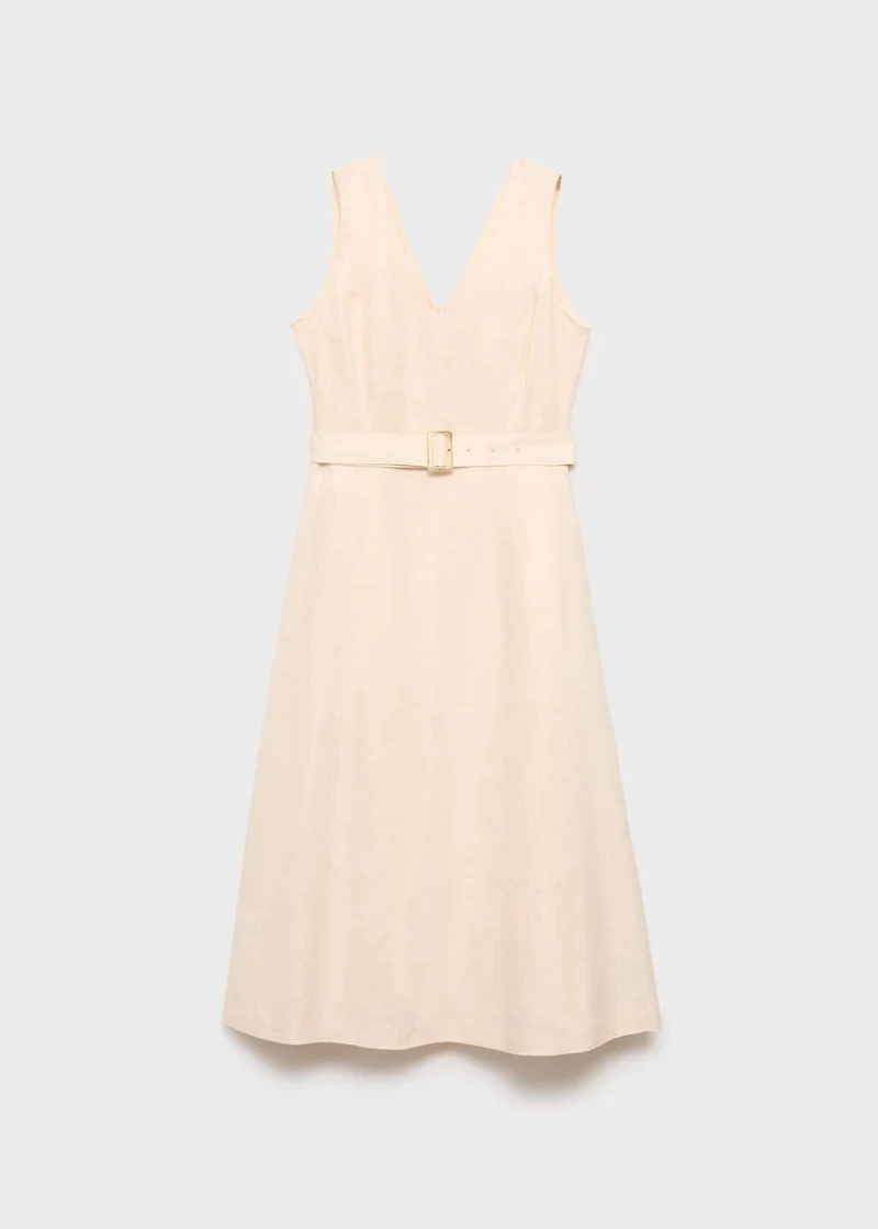 Belt linen dress