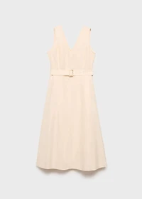 Belt linen dress