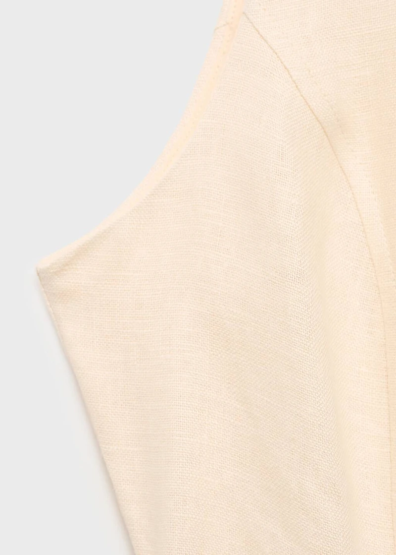 Belt linen dress