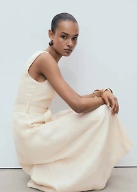 Belt linen dress