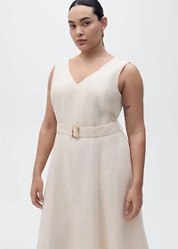 Belt linen dress