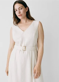 Belt linen dress