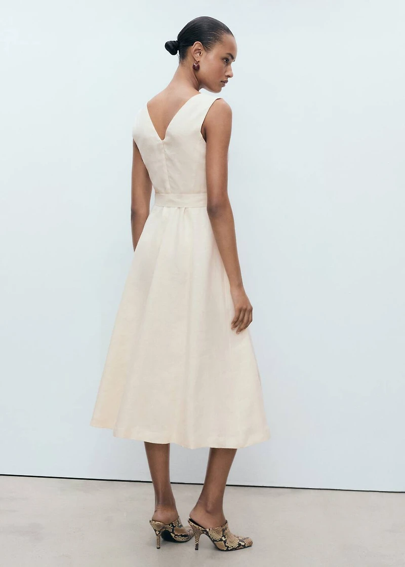 Belt linen dress