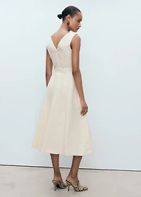 Belt linen dress