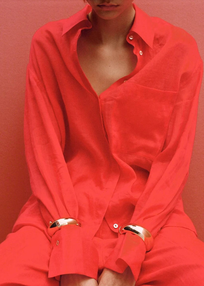 Ramie shirt with pocket