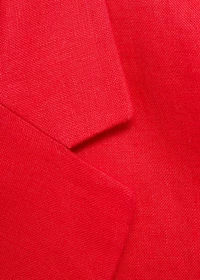 Double-breasted linen suit blazer