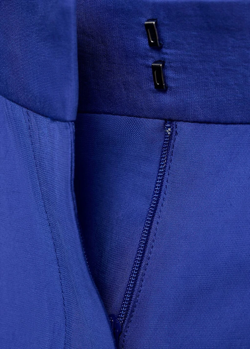 Wide-leg pleated suit pants