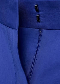 Wide-leg pleated suit pants