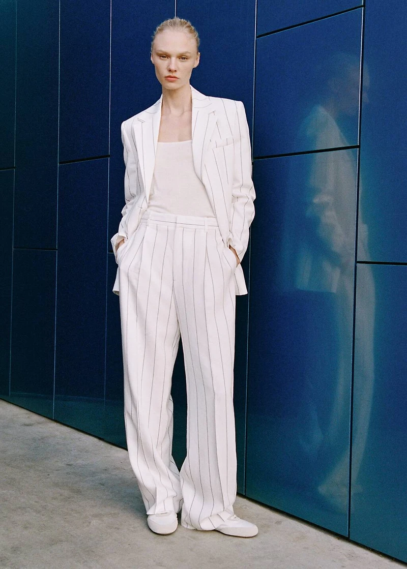 Striped suit pants