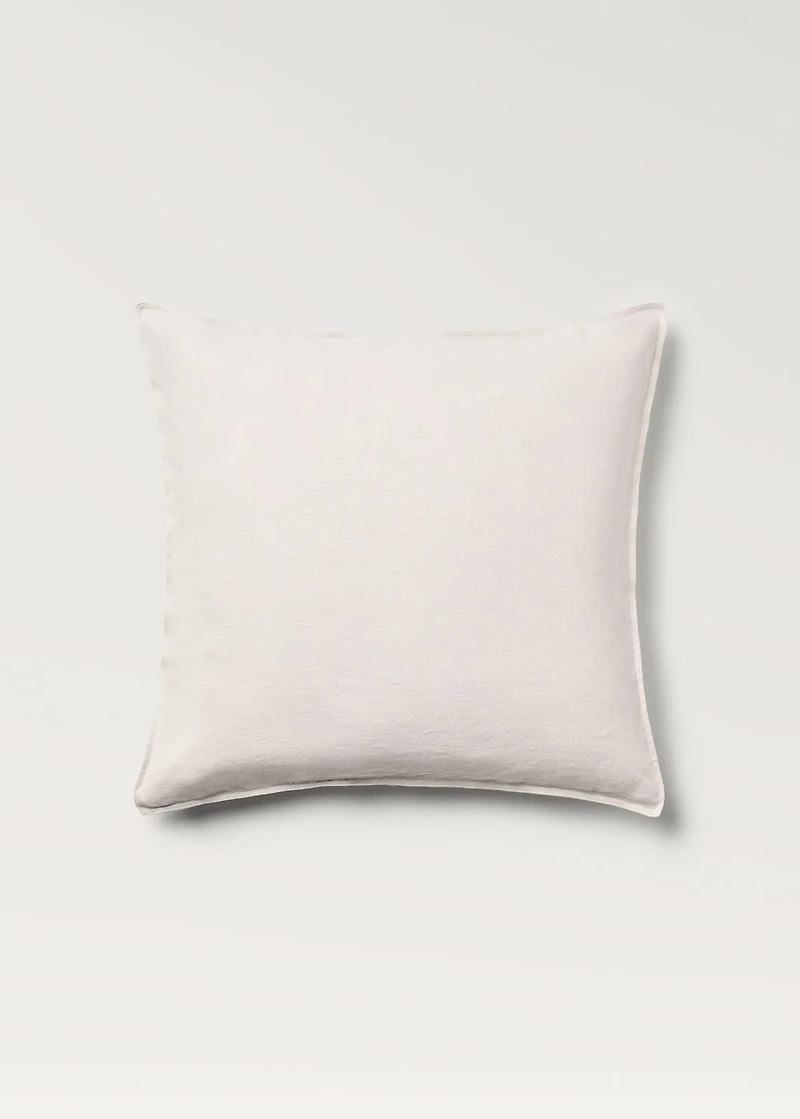 Two washed linen pillowcases 60x60 cm