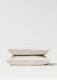 Two washed linen pillowcases 60x60 cm