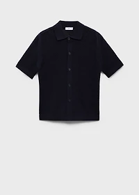Openwork knitted cotton shirt