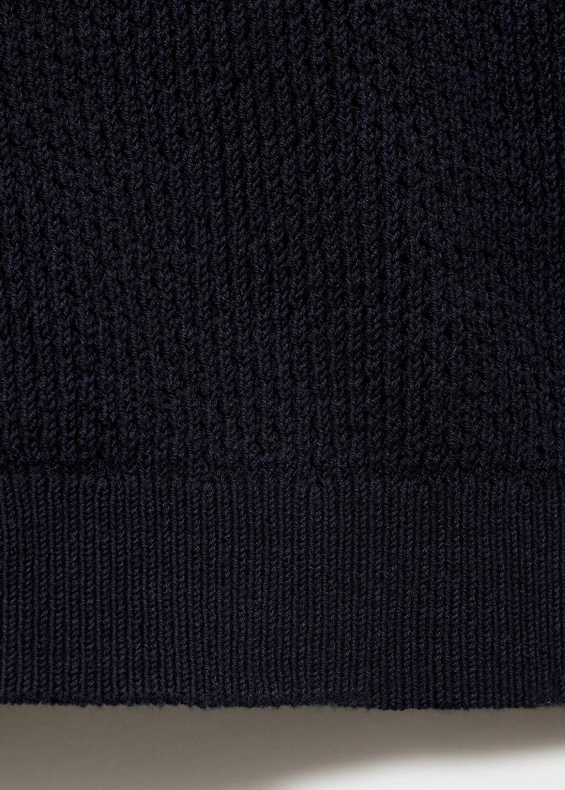 Openwork knitted cotton shirt