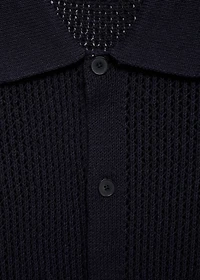 Openwork knitted cotton shirt