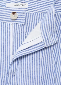 Striped linen-blend pants