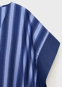 Lyocell two-tone caftan with woven stripe
