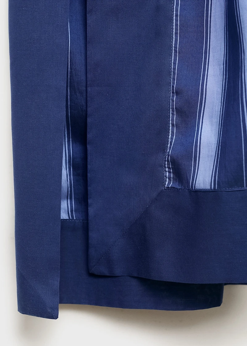 Lyocell two-tone caftan with woven stripe
