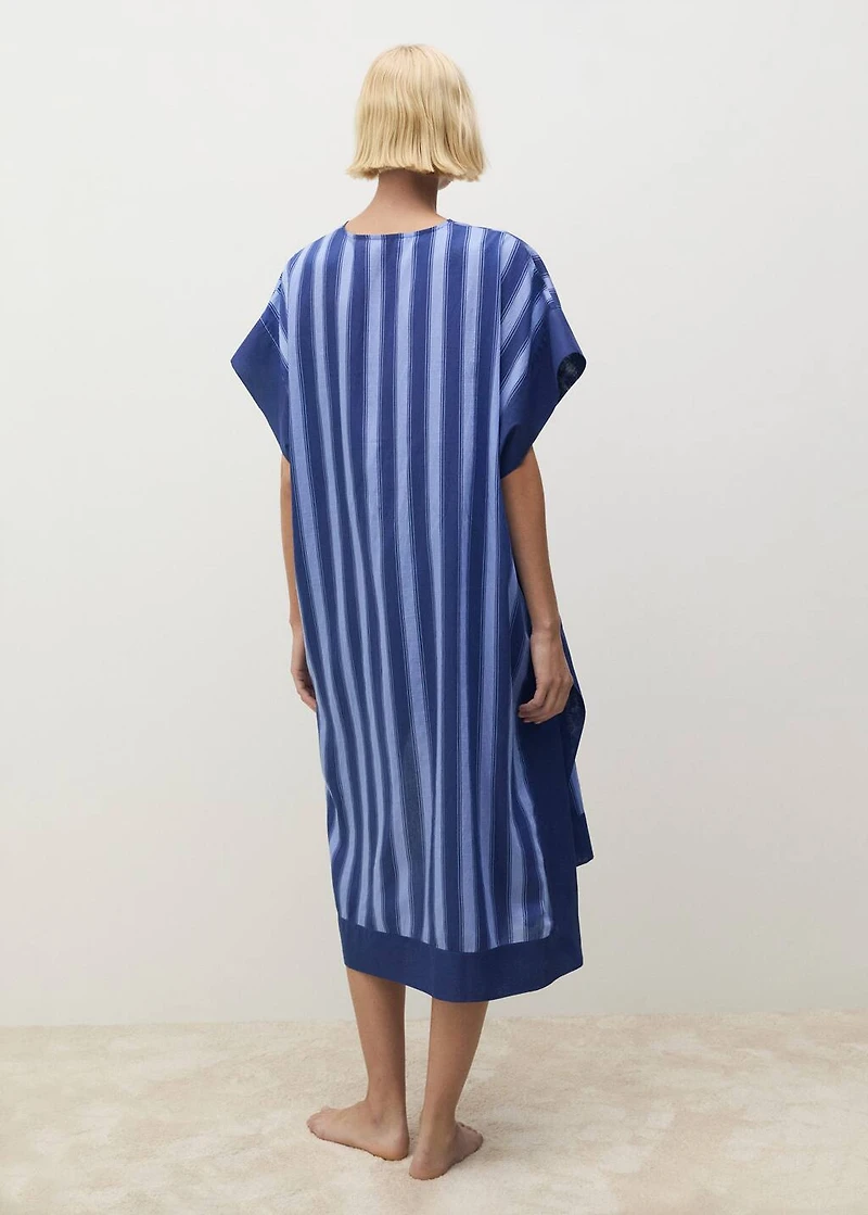 Lyocell two-tone caftan with woven stripe