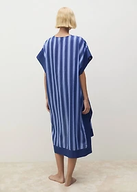 Lyocell two-tone caftan with woven stripe