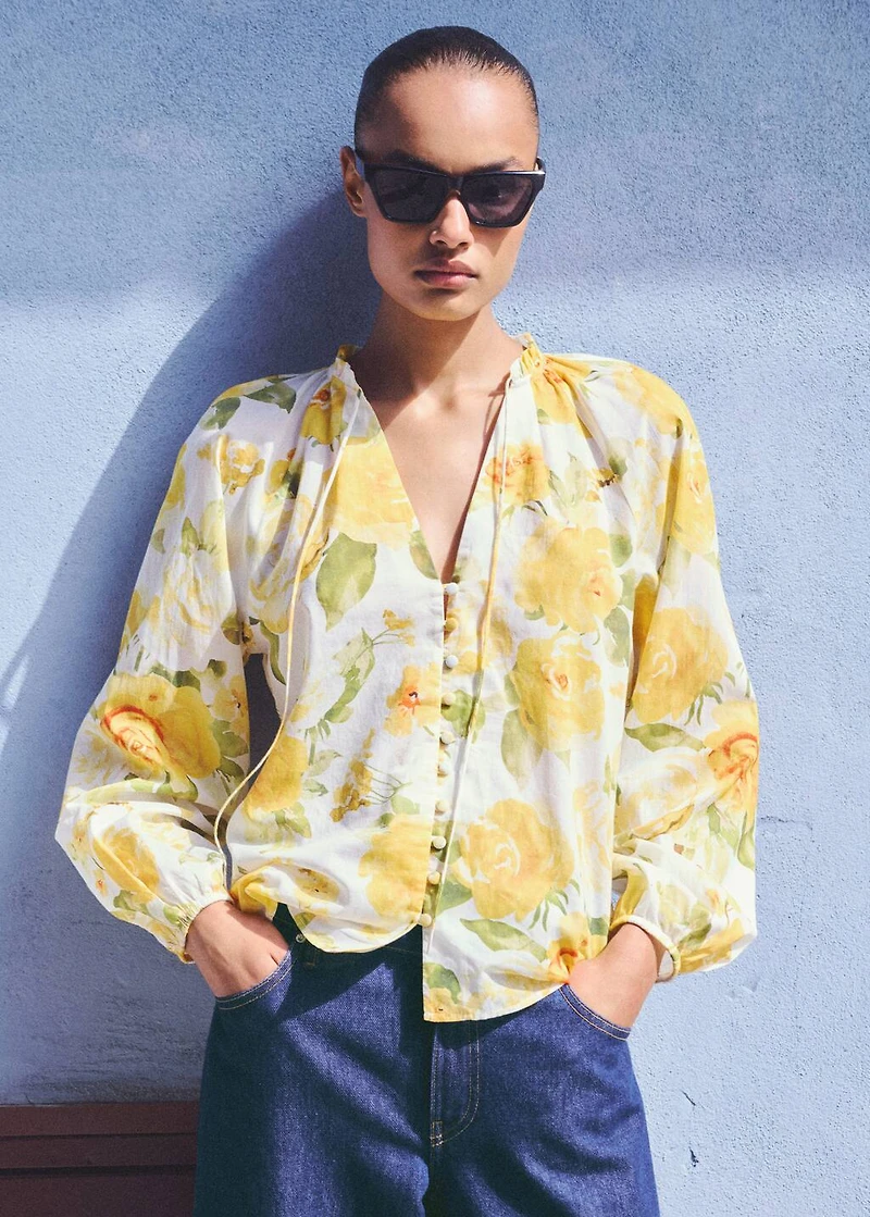 Floral cotton blouse