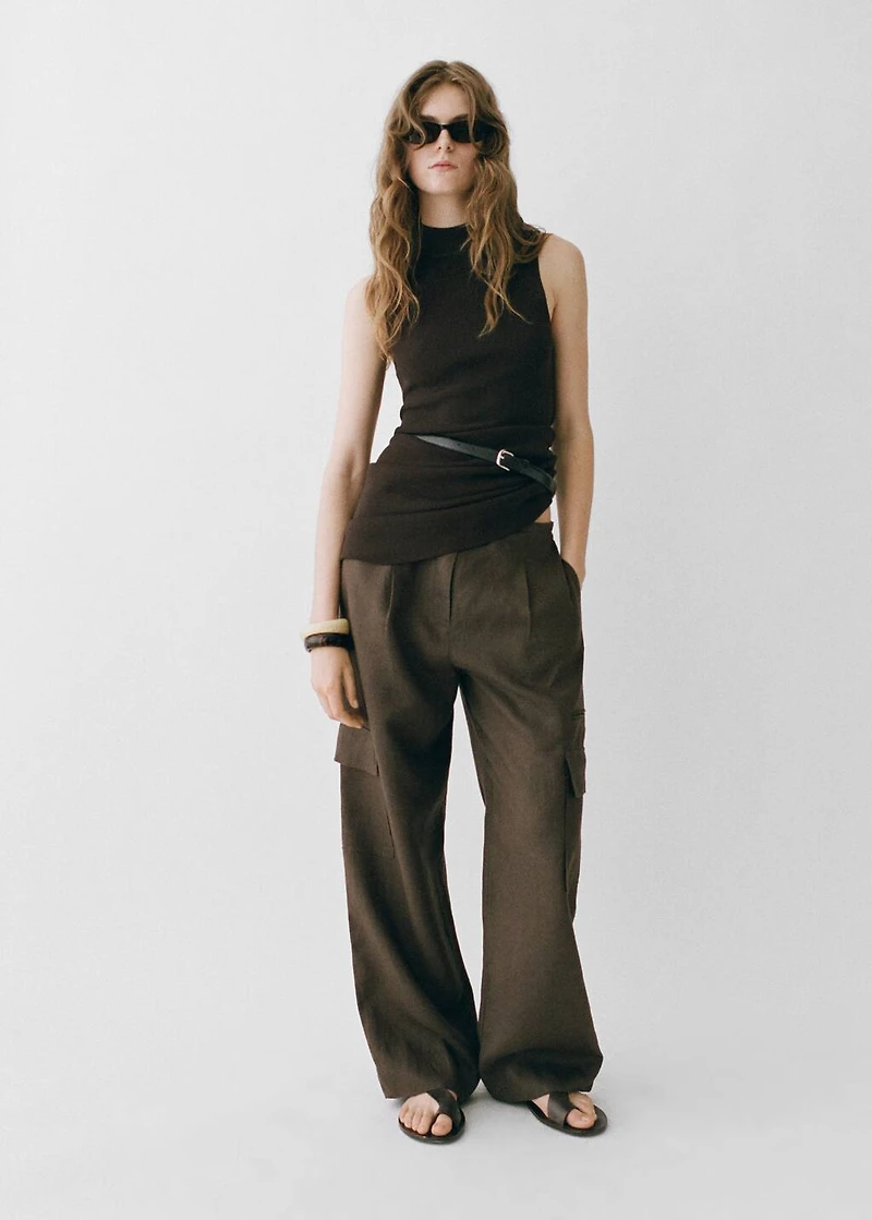 Linen cargo pants