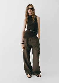Linen cargo pants