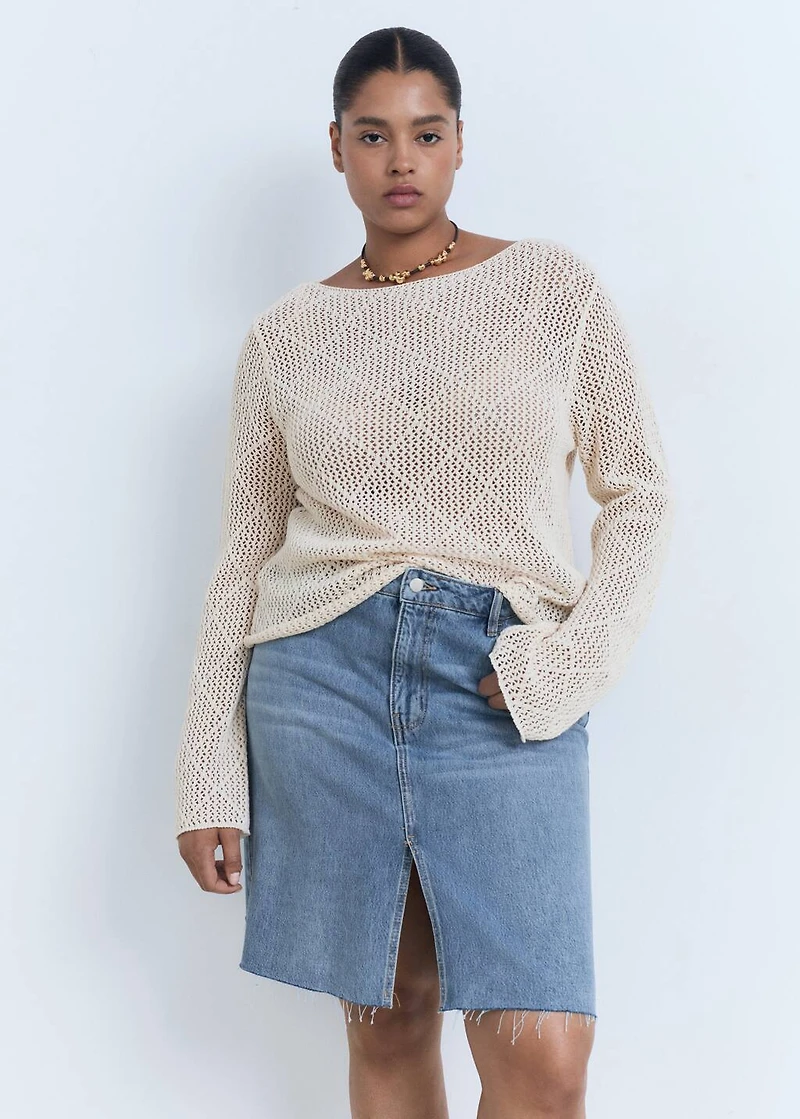 Midi denim skirt