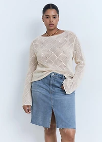 Midi denim skirt