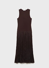 Combined-fabric long dress