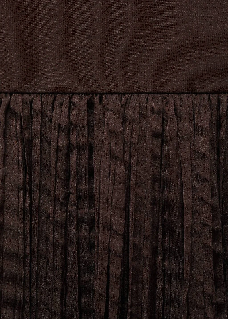 Combined-fabric long dress