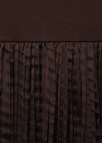 Combined-fabric long dress