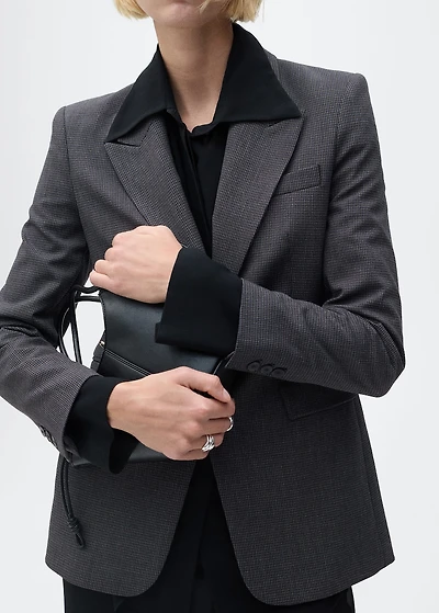 Straight-fit micro-houndstooth jacket