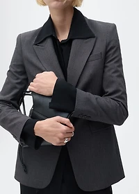 Straight-fit micro-houndstooth jacket