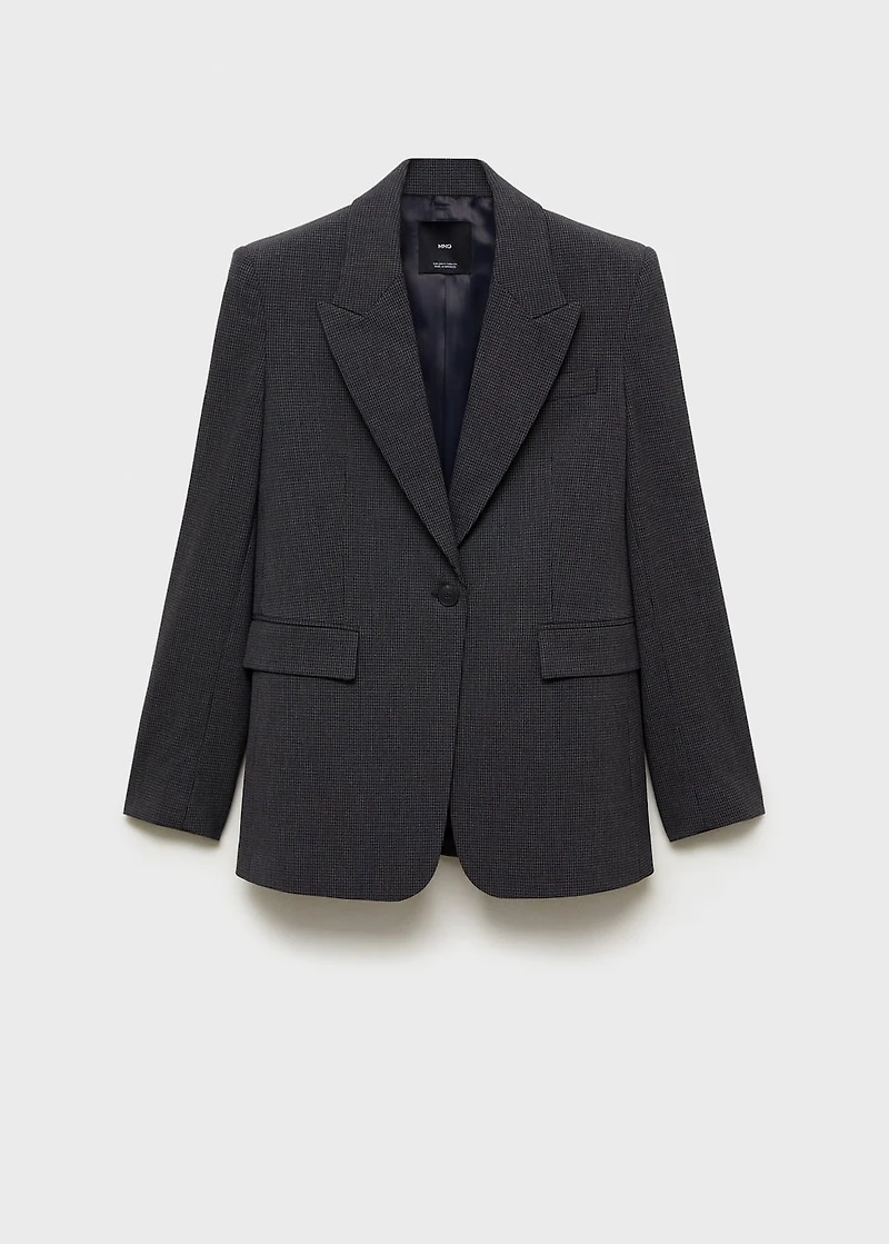 Straight-fit micro-houndstooth jacket