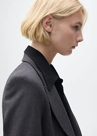 Straight-fit micro-houndstooth jacket
