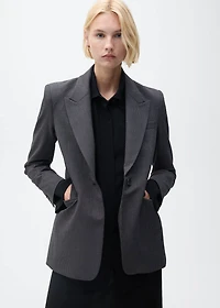 Straight-fit micro-houndstooth jacket