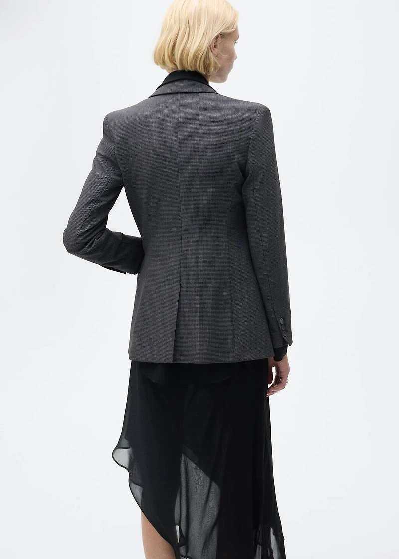 Straight-fit micro-houndstooth jacket