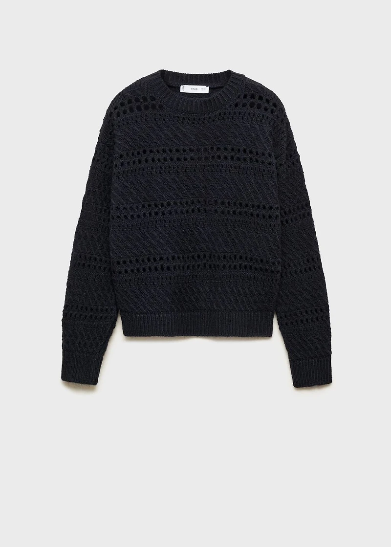 Openwork knit sweater