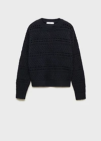 Openwork knit sweater