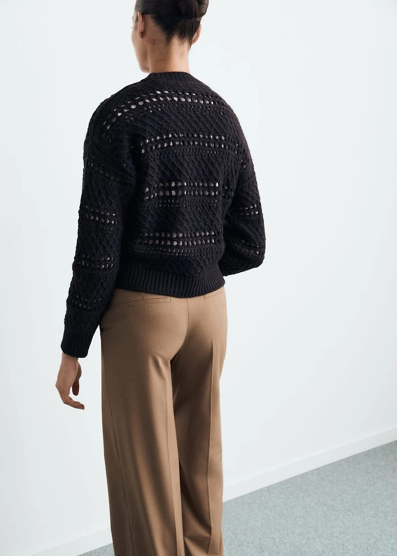Openwork knit sweater