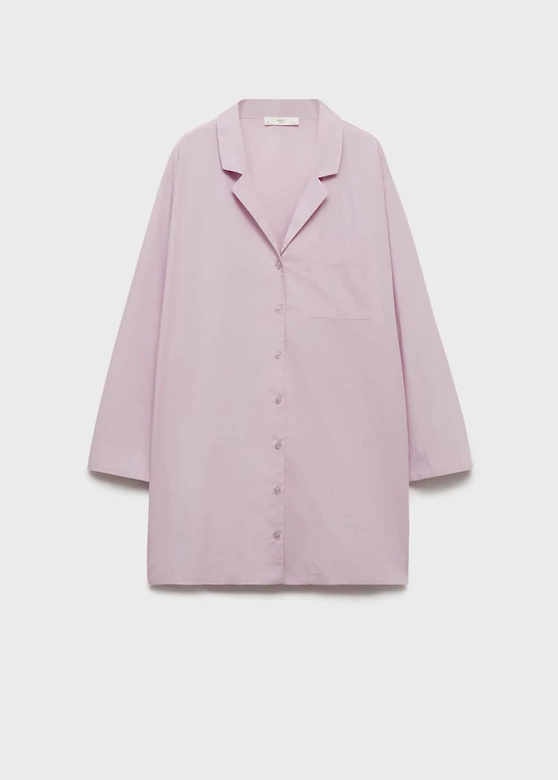 Garment-washed cotton nightgown