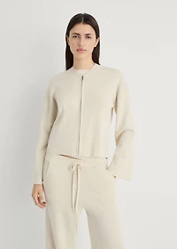 Rib-knit jacket with zipper